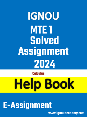 IGNOU MTE 1 Solved Assignment 2024